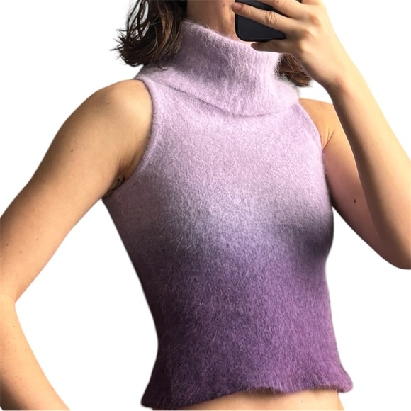 Vintage Angora Blend Purple Fade Women's Tube Top - Picture 4 of 9